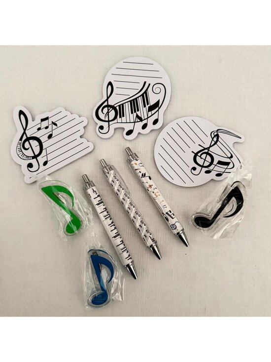 Boutique Other - Music Practice Study Desk Set Notepads Pens Page Holder Clips